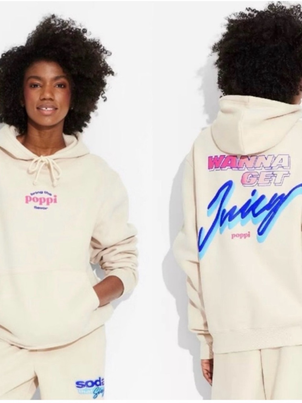Poppi Cream Graphic Hoodie - Wanna Get Juicy